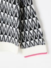 Oliver Bonas Black Zig Zag Knitted Jumper - Image 8 of 9