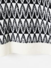 Oliver Bonas Black Zig Zag Knitted Jumper - Image 9 of 9