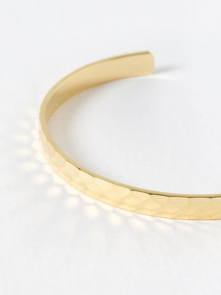 Oliver Bonas Gold Tone Mellina Textured Bangle - Image 3 of 3