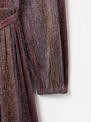Oliver Bonas Pink Ombre Metallic Mini Dress - Image 8 of 8