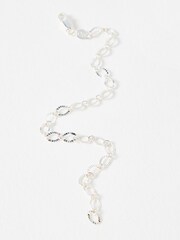 Oliver Bonas Silver Tone Nivia Textured Links Chain Bracelet - Image 2 of 3