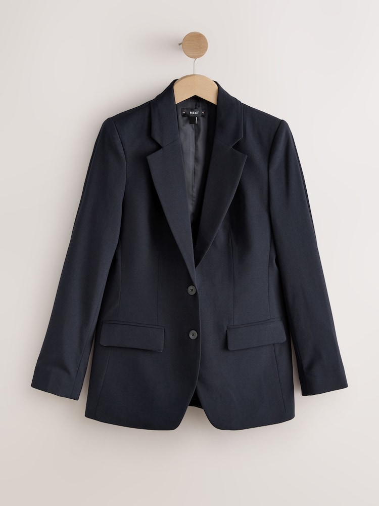 Navy Tailored Single Breasted Blazer with Wool - Image 1 of 3