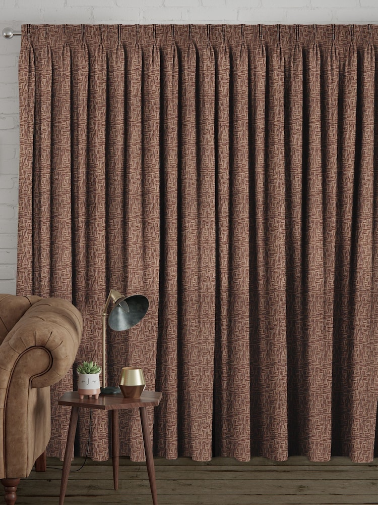 Brown Ginger Venire Made to Measure Curtains - Image 2 of 9
