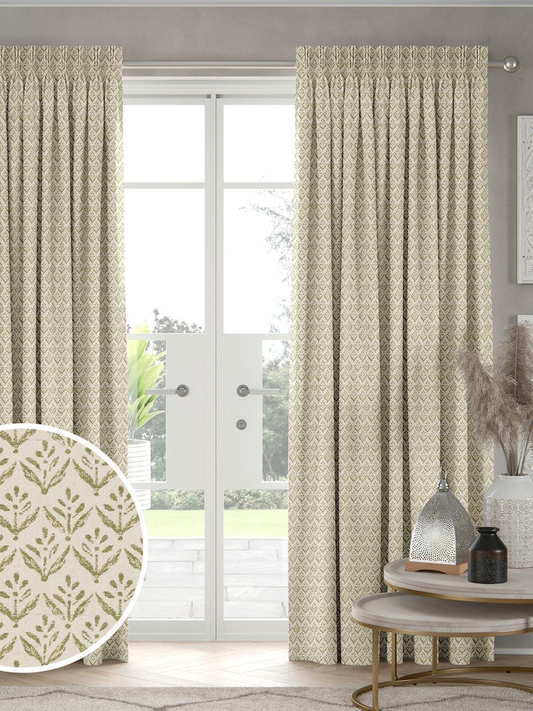Olive Green Res Made to Measure Curtains - Image 1 of 9