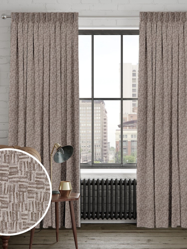 Porcini Brown Venire Made to Measure Curtains - Image 1 of 9