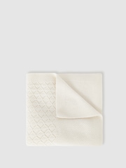Reiss Ivory Lou 100% Cashmere Pointelle-Knit Blanket - Image 5 of 6