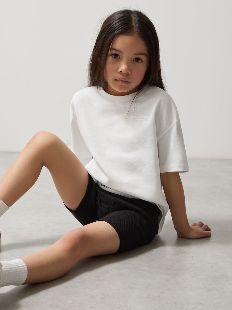 Reiss Black Sophia 3-9 yrs McLaren F1 Team Ribbed Cycle Shorts - Image 1 of 6