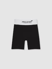 Reiss Black Sophia 3-9 yrs McLaren F1 Team Ribbed Cycle Shorts - Image 2 of 6
