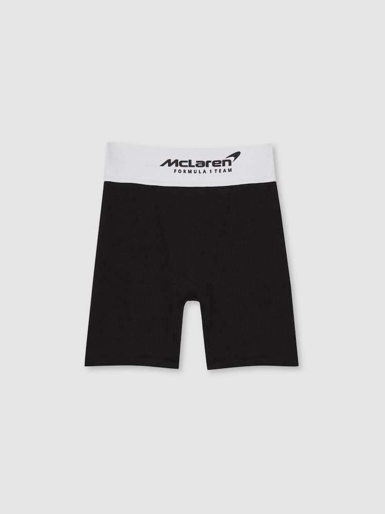 Reiss Black Sophia 3-9 yrs McLaren F1 Team Ribbed Cycle Shorts - Image 2 of 6