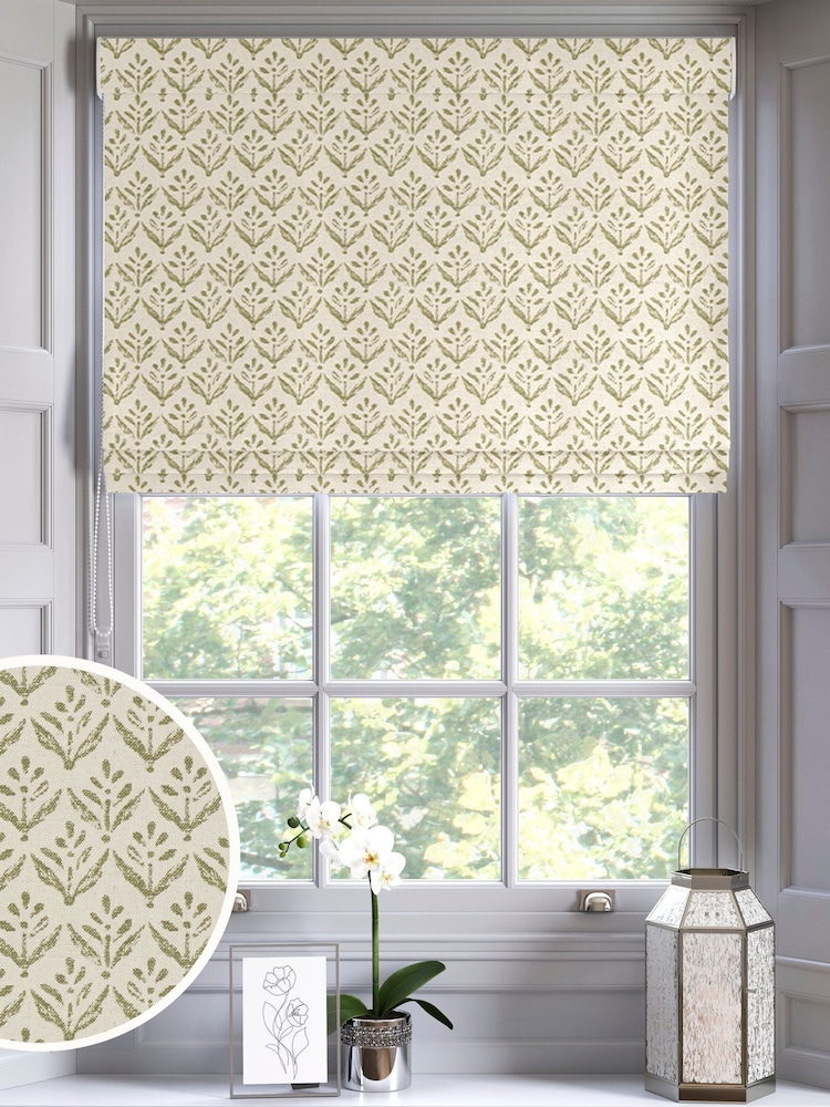 Olive Green Res Made to Measure Roman Blind - Image 1 of 6