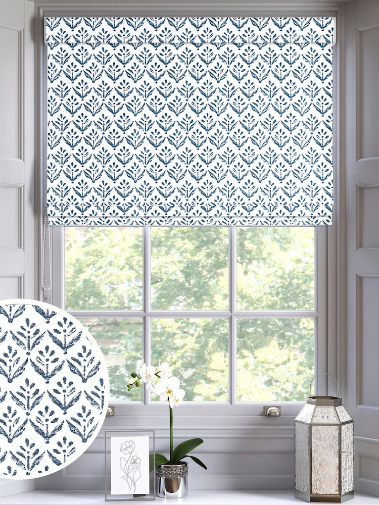 Midnight Blue Res Made to Measure Roman Blind - Image 1 of 6