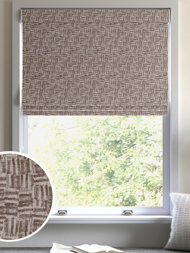 Porcini Brown Venire Made to Measure Roman Blind - Image 1 of 6