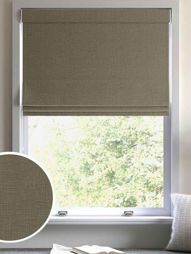 Olive Green Nikki Made to Measure Roman Blind - Image 1 of 6