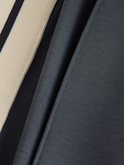 Ink Navy Blue Slinky Wide Leg Corduroy Side Stripe Track Trousers - Image 6 of 7