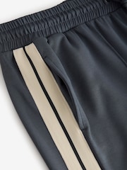 Ink Navy Blue Slinky Wide Leg Corduroy Side Stripe Track Trousers - Image 7 of 7