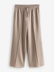 Taupe Brown Neutral Slinky Wide Leg Corduroy Side Stripe Track Trousers - Image 6 of 8