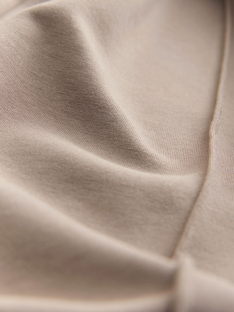 Taupe Brown Neutral Slinky Wide Leg Corduroy Side Stripe Track Trousers - Image 8 of 8
