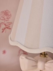 Cath Kidston Cream/White Stripe Canopy Bow Table Lamp - Image 3 of 5