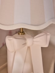 Cath Kidston Cream/White Stripe Canopy Bow Table Lamp - Image 4 of 5