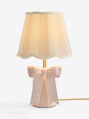Cath Kidston Cream/White Stripe Canopy Bow Table Lamp - Image 5 of 5