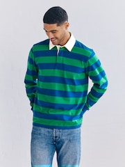 Blue/Green Stripe Long Sleeve Rugby Shirt - Image 1 of 8