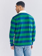 Blue/Green Stripe Long Sleeve Rugby Shirt - Image 2 of 8