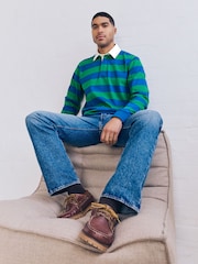 Blue/Green Stripe Long Sleeve Rugby Shirt - Image 4 of 8