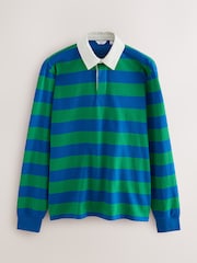 Blue/Green Stripe Long Sleeve Rugby Shirt - Image 6 of 8