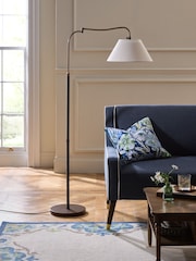 Nina Campbell Antique Brass/Black Sagano Floor Lamp - Image 2 of 5