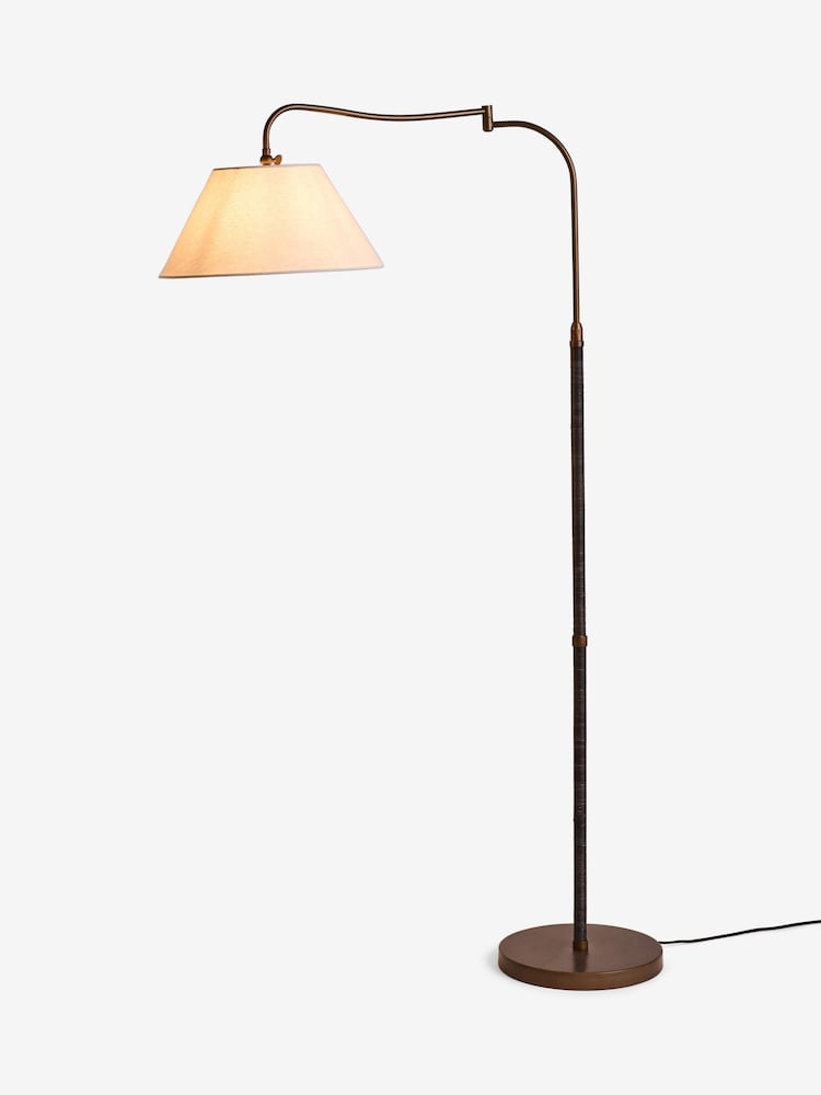 Nina Campbell Antique Brass/Black Sagano Floor Lamp - Image 5 of 5