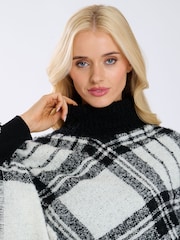 South Beach White Check Boucle Poncho - Image 5 of 6