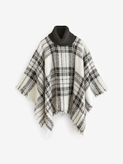 South Beach White Check Boucle Poncho - Image 6 of 6