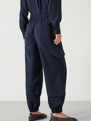 Hush Blue Ava Wool Cargo Trousers - Image 3 of 5