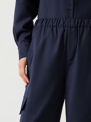 Hush Blue Ava Wool Cargo Trousers - Image 4 of 5