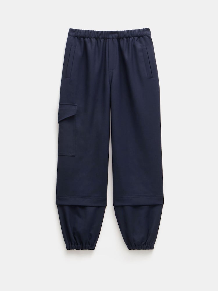 Hush Blue Ava Wool Cargo Trousers - Image 5 of 5