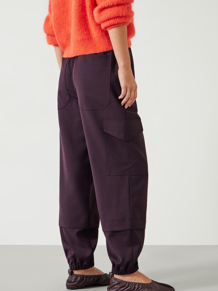 Hush Red Ava Wool Cargo Trousers - Image 2 of 5