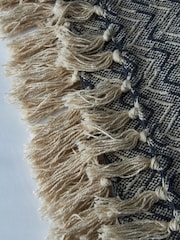 BHS Grey Fabian Herringbone Design Throw - Image 2 of 4
