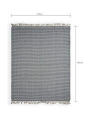 BHS Grey Fabian Herringbone Design Throw - Image 4 of 4