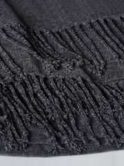 BHS Charcoal Chenille Throw - Image 2 of 4