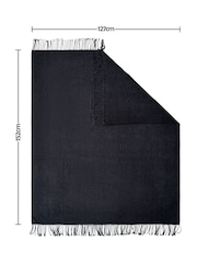 BHS Charcoal Chenille Throw - Image 4 of 4