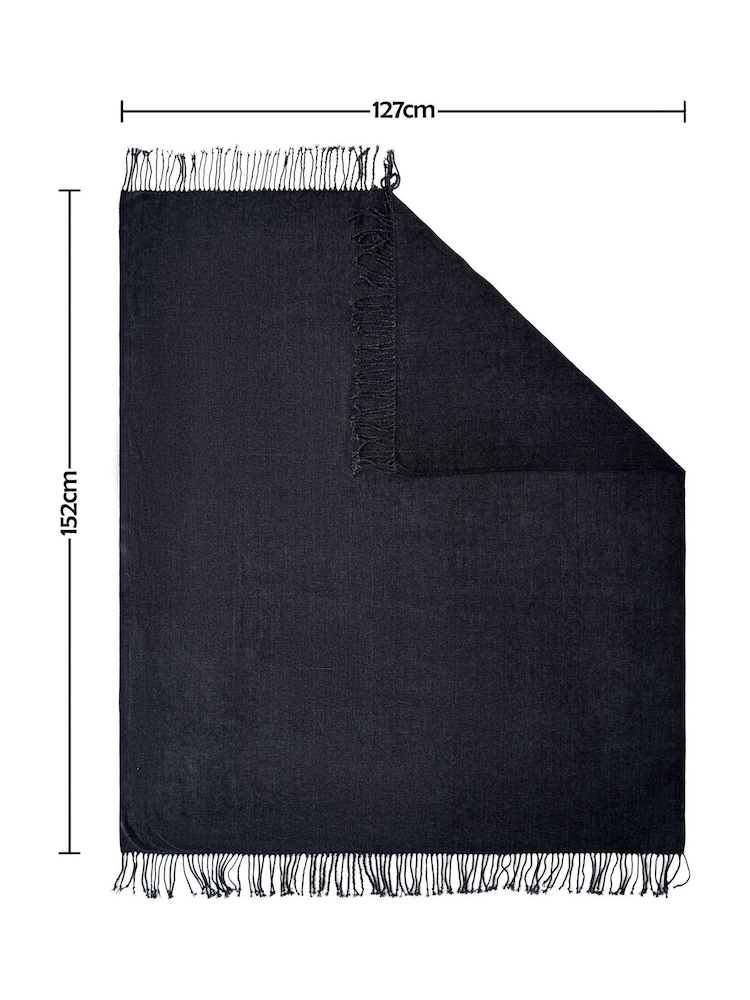 BHS Charcoal Chenille Throw - Image 4 of 4 BHS Charcoal Chenille Throw - Image 4 of 4