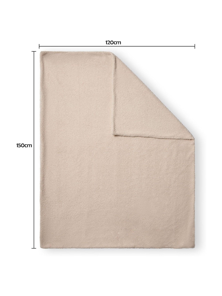 BHS Natural Teddy Fleece Throw - Image 4 of 4