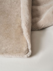 BHS Natural Faux Fur Throw - Image 2 of 4