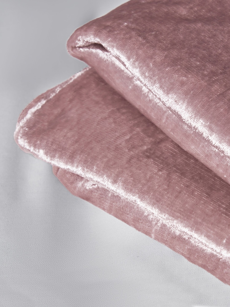 BHS Blush Large Luxury Crushed Velvet Throw - Image 2 of 4