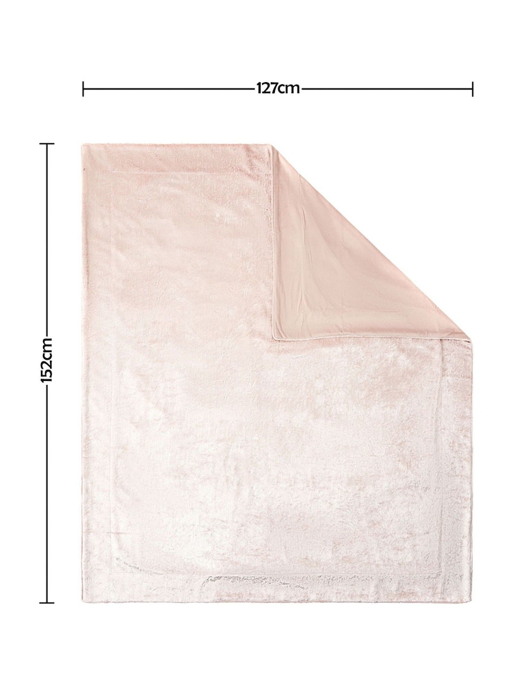 BHS Blush Large Luxury Crushed Velvet Throw - Image 4 of 4