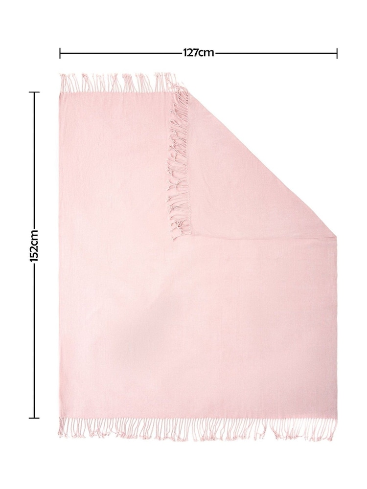 BHS Blush Chenille Throw - Image 4 of 4