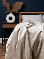 BHS Champagne Large Luxury Crushed Velvet Throw - Image 1 of 3