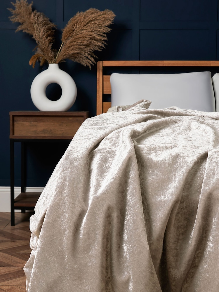 BHS Champagne Large Luxury Crushed Velvet Throw - Image 1 of 3