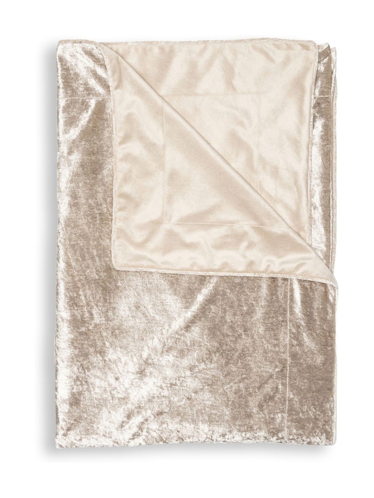 BHS Champagne Large Luxury Crushed Velvet Throw - Image 3 of 3 BHS Champagne Large Luxury Crushed Velvet Throw - Image 3 of 3