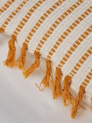 BHS Ochre 100% Cotton Pin Stripe Cushion - Image 3 of 4
